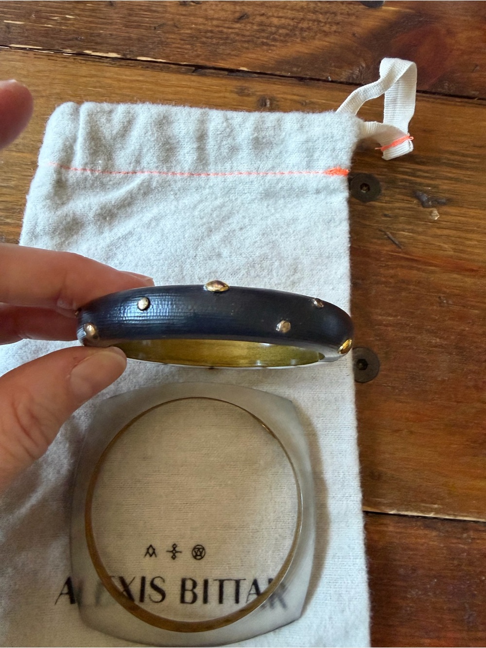 NWOT (2) Alexis Bittar Smoky Grey Bangles - Picture 5 of 9